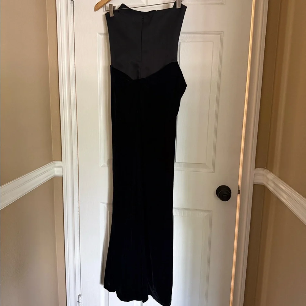 HOUSE OF CB Persephone Strapless Corset Satin & Velvet Mermaid Gown size S  A-C - Picture 4 of 5
